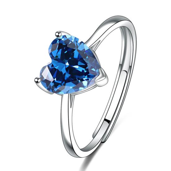 Birthstone Heart Set – Necklace & Earrings in 925 Sterling Silver