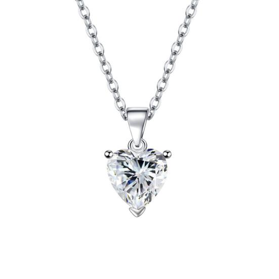 Birthstone Heart Set – Necklace & Earrings in 925 Sterling Silver