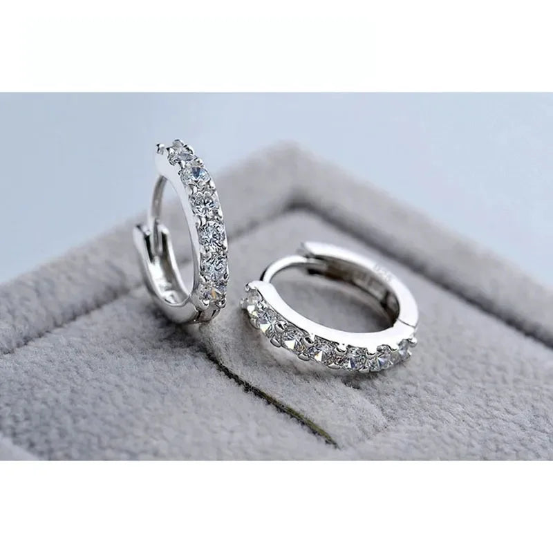 Dainty Crystal Hoop Earrings – Mini Huggie Zirconia Hoops