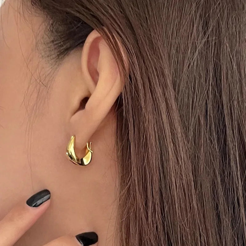 Bold Curve Hoop Earrings – Minimalist Chic